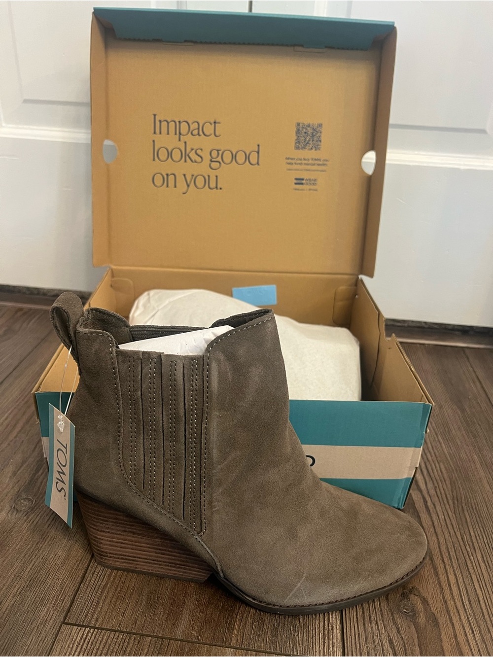 Toms Noa Taupe Suede Ankle Bootie